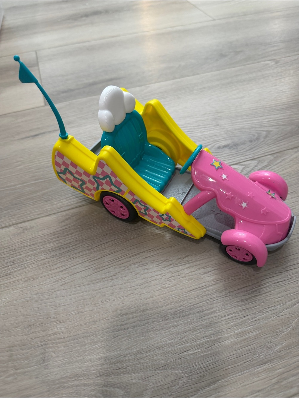 Pink & Yellow Kids Toy Skipper Barbie Car with Teal Seat - Playtime Cruiser